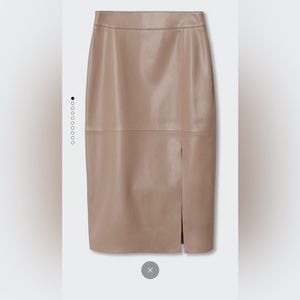 NWT Mango Faux Leather Pencil Skirt, Size 2